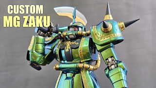 307 Custom Build MG Zaku II Dozle Zabi Use  Using Armored Komodo Chromaflair Pigment [upl. by Ydnor201]