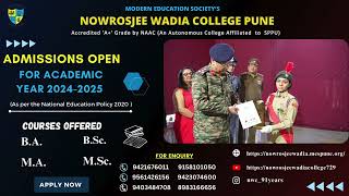 Admission Open AY 2024  2025  Wadia College Pune  Top Colleges in Pune [upl. by Kcajyllib]