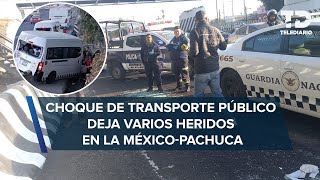 Chocan dos combis en la autopista MéxicoPachuca hay 11 lesionados [upl. by Urita]