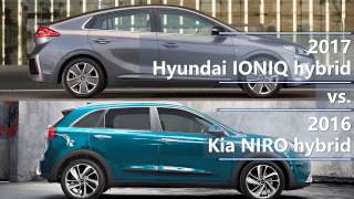 2017 Hyundai IONIQ hybrid vs 2016 Kia NIRO hybrid comparison [upl. by Ode]