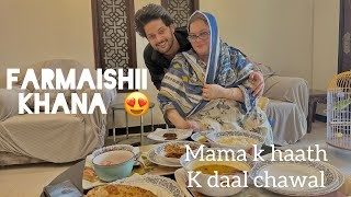 Mama k haath ka khana  meri farmaish par itna saara khana banaya aj🥺  itnee tezzz barish😍 [upl. by Whale]