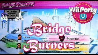 Wii Party U 4Player Bridge Burners Advanced Difficulty [upl. by Kilar]