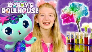 Making a Magic Rainbow Flower with MerCat  GABBYS DOLLHOUSE [upl. by Cavanagh13]