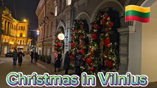 🇱🇹 Christmas in Vilnius Walking tour in the old town  Lithuania  Litouwen [upl. by Nomor]