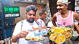 Decars Lane Street food tour  Kolkata Street food  Chitto babur dokan  Ma Tara Hotel  Arun da [upl. by Haraj]