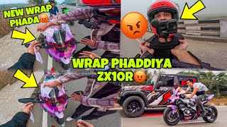 New Wrap Phaddiya😭 Zx10r Wrap Phad diya SUPERBIKE Preparation for Ladakh [upl. by Anaejer]