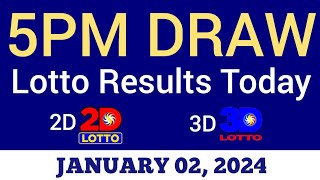 Lotto Result Today 5pm Draw January 2 2023 Swertres Ez2 Stl PCSO [upl. by Powel]