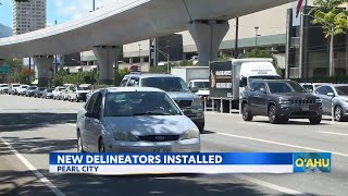 Will these new delineators ease traffic at Pearl City’s busiest intersection [upl. by Toor]