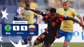 BRASIL 11 COLOMBIA  HIGHLIGHTS  CONMEBOL COPA AMÉRICA USA 2024™ [upl. by Isyak]