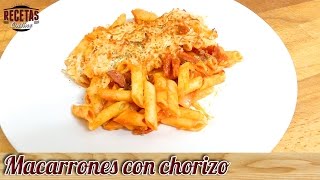 Macarrones con chorizo  Recetas de cocina [upl. by Tudor428]