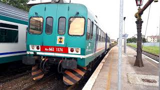 Treni merci invii e regionali a Poggibonsi San Gimignano linea Empoli Siena [upl. by Brawley]