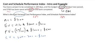 Cost Performance Index and Schedule Performance Index  CPI and SPI Example [upl. by Jaclin807]