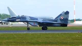 RIAT 2013 Polish MiG29 Fulcrum flying display [upl. by Alrzc30]