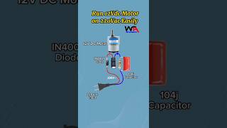 Run 12 Volt Motor on 220vac Easily Without Transformer 3delectronics diyelectronics electronics [upl. by Nadabb]