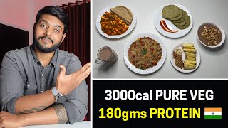 Easy Pure Veg High Protein Bulking diet plan  3000 calories  180gms protein  🇮🇳 [upl. by Mozes630]