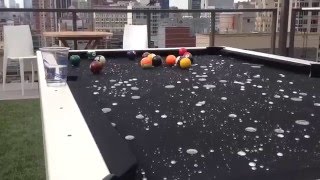 Outdoor Pool Table Water Spill [upl. by Artaed]