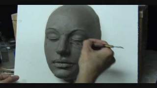 Sculpting a female face in clay Demo how to sculpt a face [upl. by Legra242]