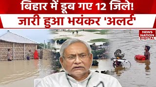 Bihar Floods News  बिहार के 12 जिलों के लिए जारी हुआ Alert बाढ़ में डूबे कई घर  Nitish Kumar [upl. by Broome]