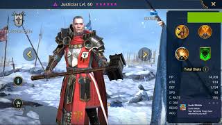 Raid Shadow Legends Hero Showcase Justiciar lv 60 [upl. by Ellezig38]