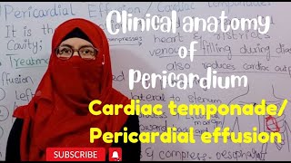 Clinical anatomy of pericardium  Pericardial effusion cardiac temponade Dysphagia thorax anatomy [upl. by Itin289]