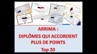 ARRIMA DIPLÔMES QUI ACCORDENT PLUS DE POINTS [upl. by Dahc]