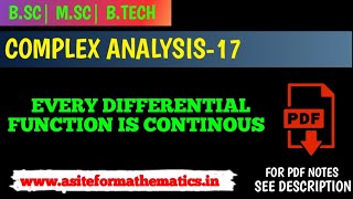 every differentiable function is continuous  complex analysis [upl. by Akemahs]