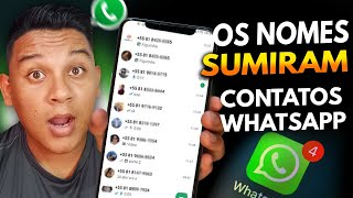 NOME do contato NÃO APARECE no WhatsApp SOMENTE NÚMEROS  Como resolver [upl. by Dominus]