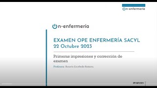 EXAMEN COMENTADO OPE ENFERMERÍA SACYL 2023 [upl. by Llerrud]