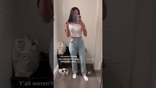 The BEST HighWaist Straight Leg Jeans for Curves 👖💙 The TikTok Viral Jeans [upl. by Erving535]