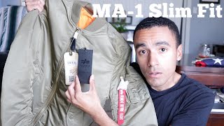 Alpha Industries MA1 Slim Fit Bomber Jacket  Unboxing [upl. by Noevad]