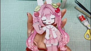 Movable Paper Figure Hatsune Miku Material Pack Tutorial  DIY  Draw so easy Anime [upl. by Uthrop]