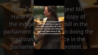 New Zealands MP Hana rawhitis powerful protest against bill in parliament viralshorts ytshorts [upl. by Notyalc]