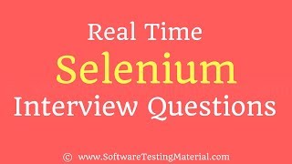 Selenium Interview Questions And Answers For Freshers And Experienced [upl. by Elery]