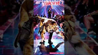 The old man transformed into a lion surprising the audience americangottalent agt ai [upl. by Hamimej636]