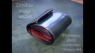 Double snap wallet  Horween shell cordovan Green ＋ 4 [upl. by Alcine270]