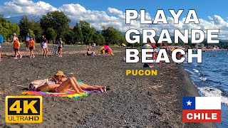 4K Beach walk  Walking tour 4K  Summer 2022  Pucon Chile  Part 1 [upl. by Ahsiliw584]