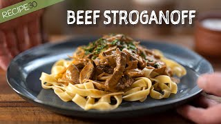 Quick and Easy Beef Stroganoff with Mushrooms Recipe [upl. by Mab]