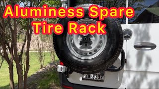 Sprinter Van Aluminess rear door tire rack [upl. by Aitselec]