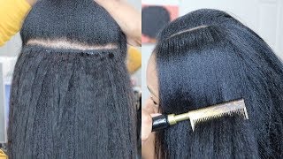 YOU CANT TELL ISSA WEAVE quotOld Skoolquot Glue In Weave Tutorial  Asteria Kinky Straight Hair [upl. by Thorner158]