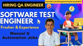 Software Jobs  Testing Jobs for Fresher  QA Jobs for Experienced  Manual amp Automation Testing Job [upl. by Nylodnarb]