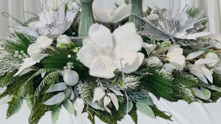 How to make an Artificial Christmas Table Arrangement [upl. by Sudnor407]