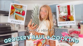 Grocery Haul Cook with me Redecorating  single mom vlogs [upl. by Elfont902]