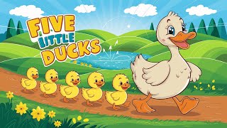 Five Little Ducks  Nursery Rhymes for Kids  Fun Counting Songs amp Childrens Music [upl. by Desdamona]