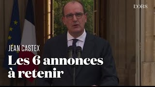 Jean Castex annonce des mesures pour tenter dendiguer le rebond épidémique de Covid19 [upl. by Akinnor146]