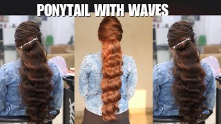 latest ponytail hairstyle for wedding day  Hollywood waves in ponytail style  Hollywood waves [upl. by Natalie]