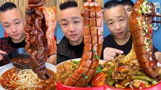 ASMR MUKBANG OSTRICH EGG LARGE INTESTINE NOODLES  STIRFRIED VERMICELLI WITH TENDERLOIN AND PEPPER [upl. by Breech644]