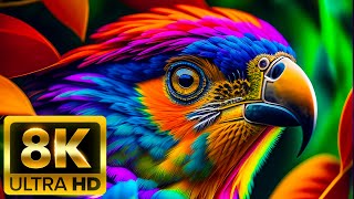 WILD BIRDS  8K 60FPS ULTRA HD  With Nature Sounds Colorfully Dynamic [upl. by Abdella]