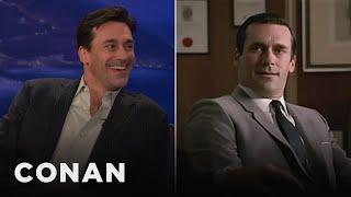 Jon Hamms quotMad Menquot Injuries  CONAN on TBS [upl. by Domeniga]