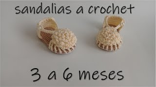 sandalias para bebe tejidas a crochet 3 a 6 meses [upl. by Libnah]