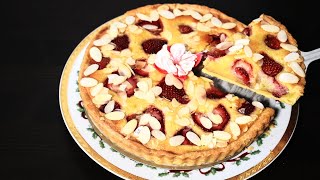 Best Summer Fruit Tart Its the tastiest Strawberry Almond Tart Ive ever eaten [upl. by Okihsoy426]